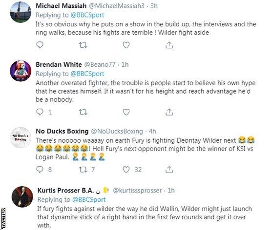 Twitter reaction to Tyson Fury