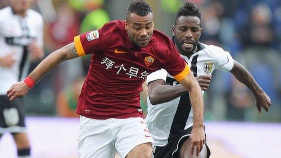 Former Chelsea and England defender Ashley Cole in action for Roma