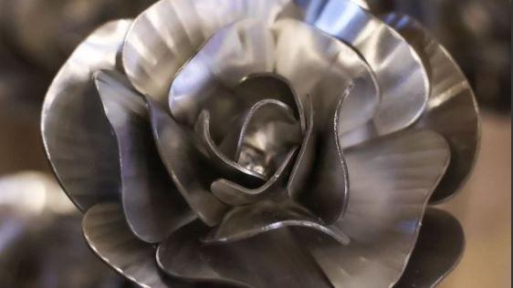 Rose made from steel