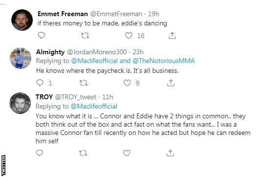 Twitter reaction to Hearn and McGregor working together