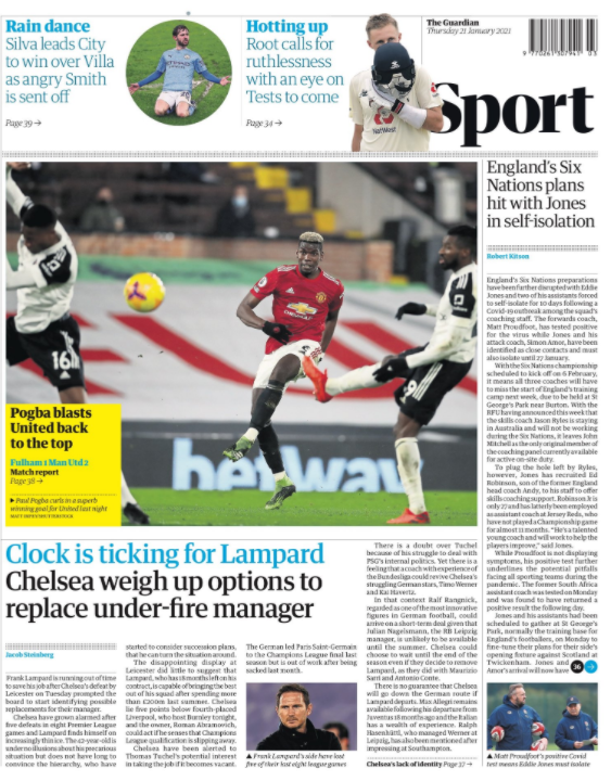 Guardian back page