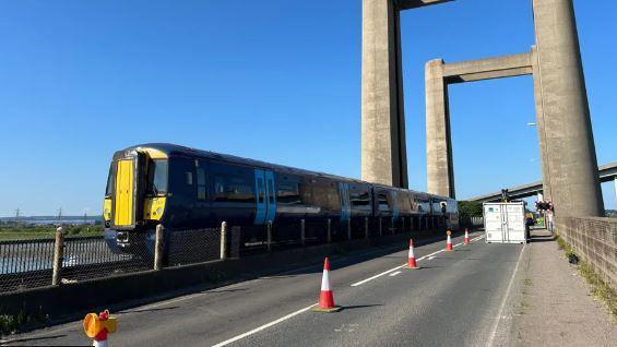 A Southeastern service on the Kingsferry Bridge