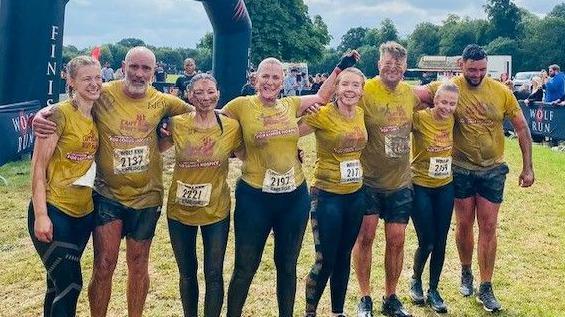 Keeley Holubjowsky with family and friends, who took part in the 10km run in 2023