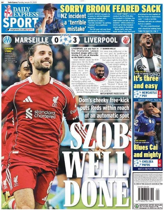 The Daily Express back page