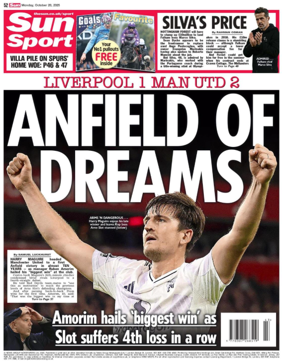 Sun back page: 'Anfield of dreams'