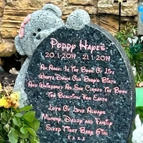 A photograph of the gravestone before it was damaged