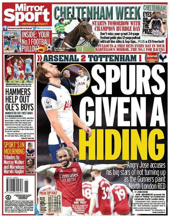 The back page of the Daily Mirror