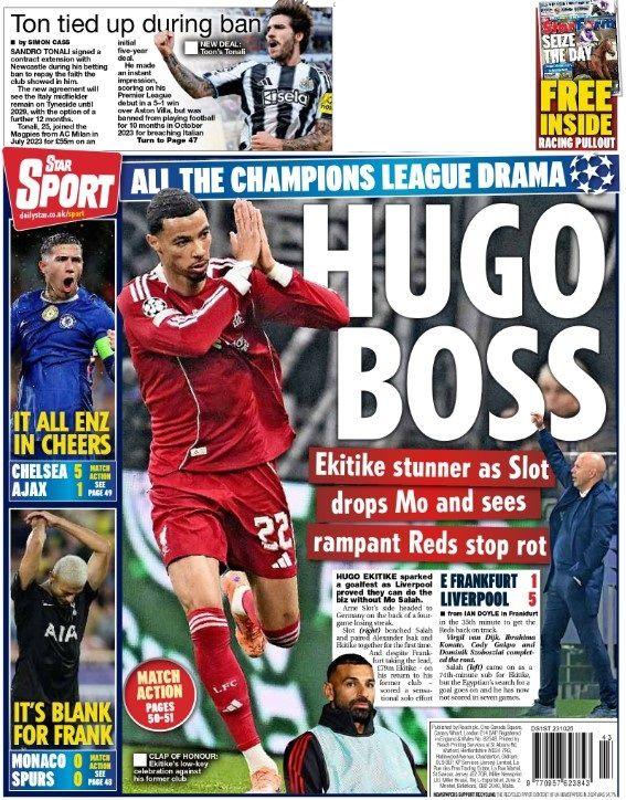 The back page of the Daily Star
