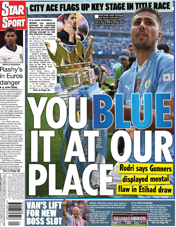 The back page of the Star