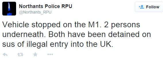 Tweet from Northamptonshire Police