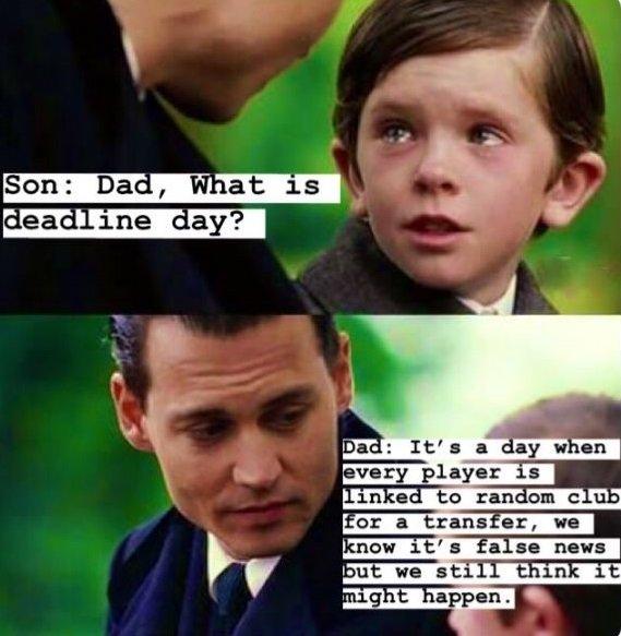 A meme about Transfer Deadline Day