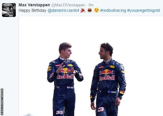 Max Verstappen with Daniel Ricciardo