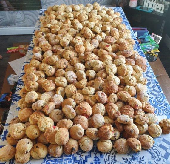 Scones on a table