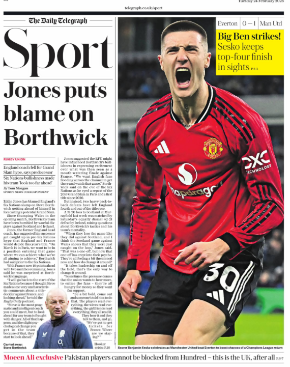 Telegraph back page