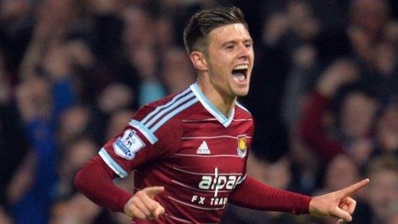 West Ham's Aaron Cresswell celebrates his goal