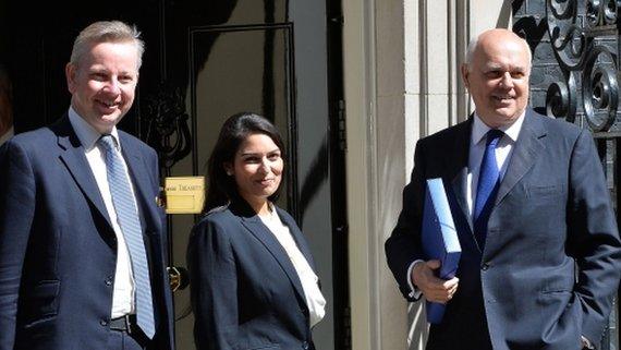 Michael Gove, Priti Patel and Iain Duncan Smith