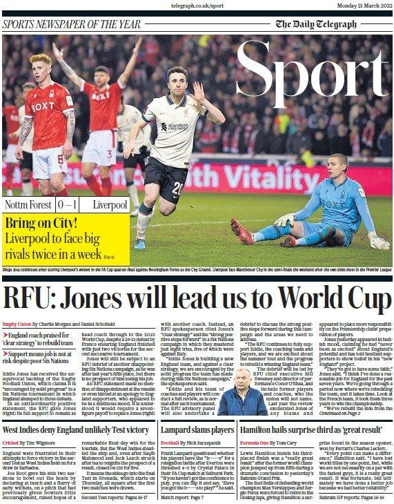 The Daily Telegraph sports section