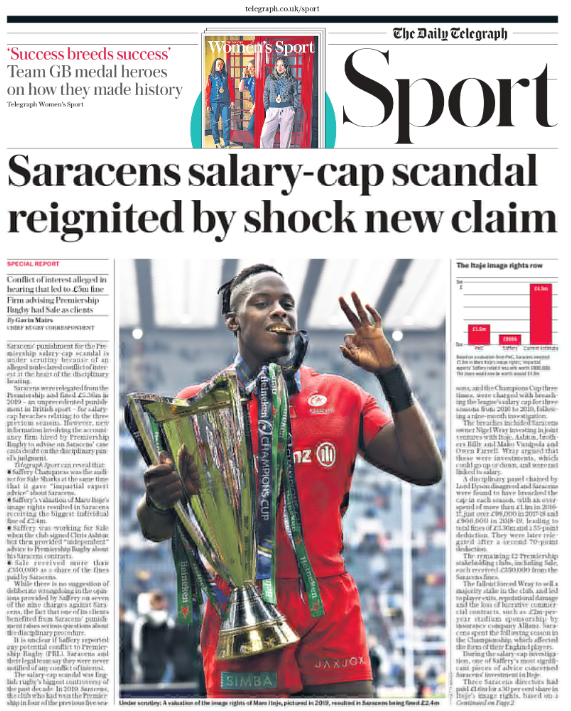 Telegraph back page