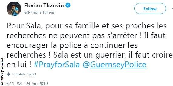 Image of Florian Thauvin's tweet