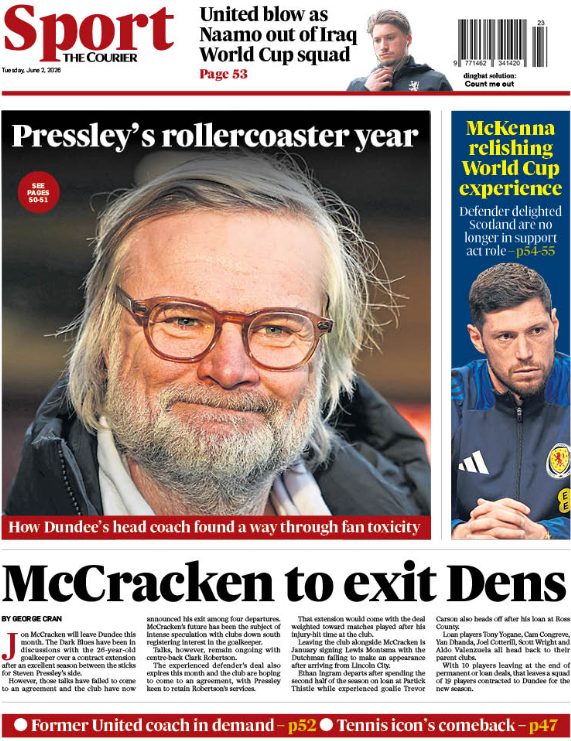 The Courier back page