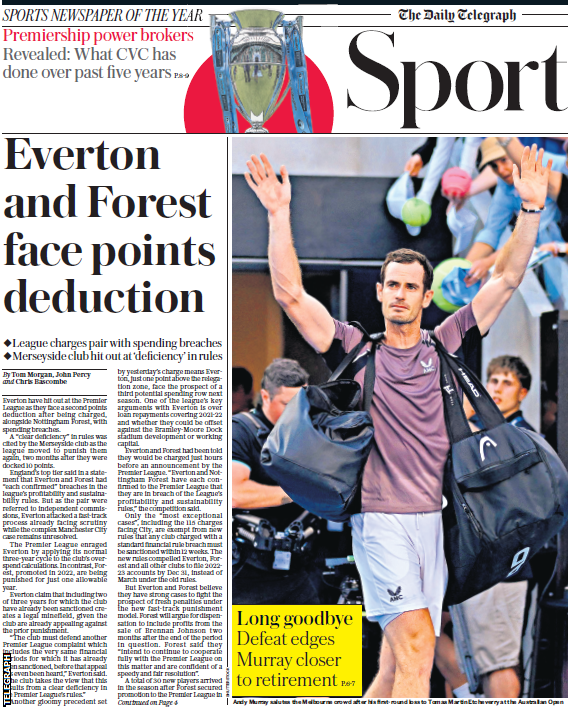 Telegraph back page