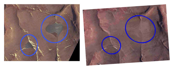 satelitte images showing the ice caps' location