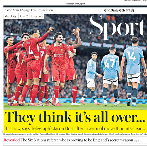 Telegraph back page