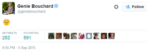 Genie Bouchard's Twitter profile