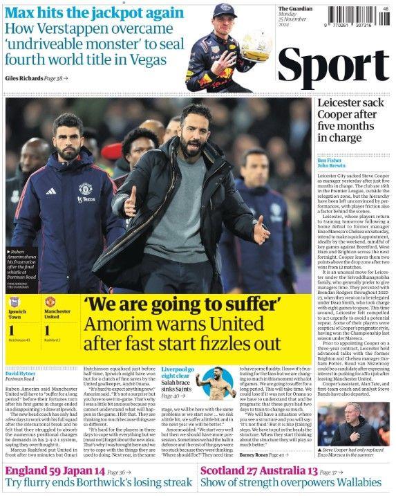 The back page of the Guardian