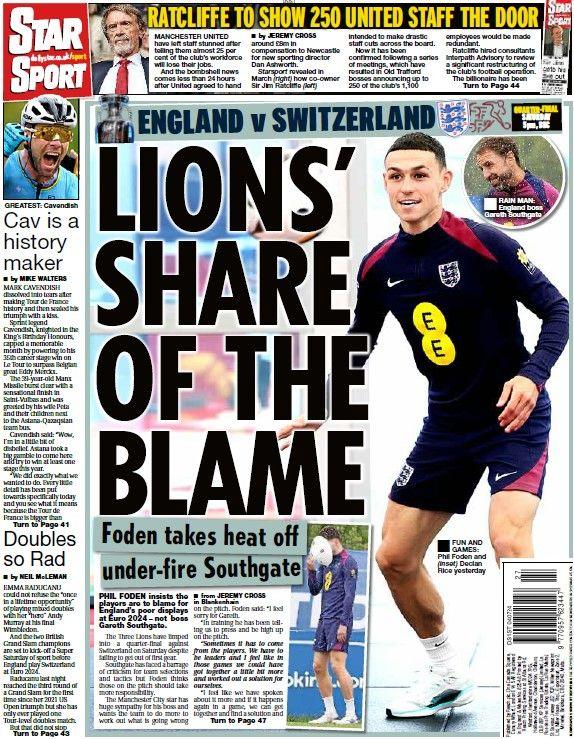 The back page of the Daily Star