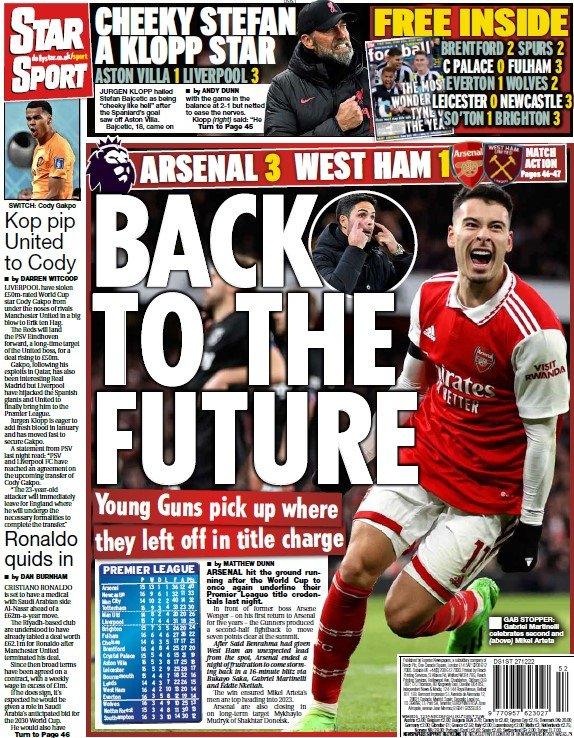 The back page of the Daily Star