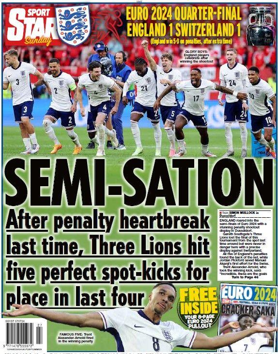 The back page of the Daily Star on Sunday