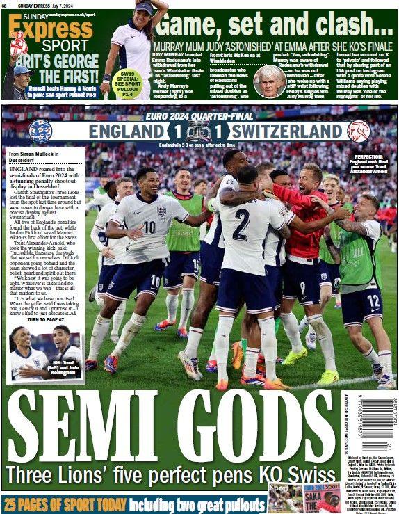 The back page of the Sunday Express