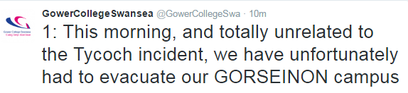 Gower College Tweet