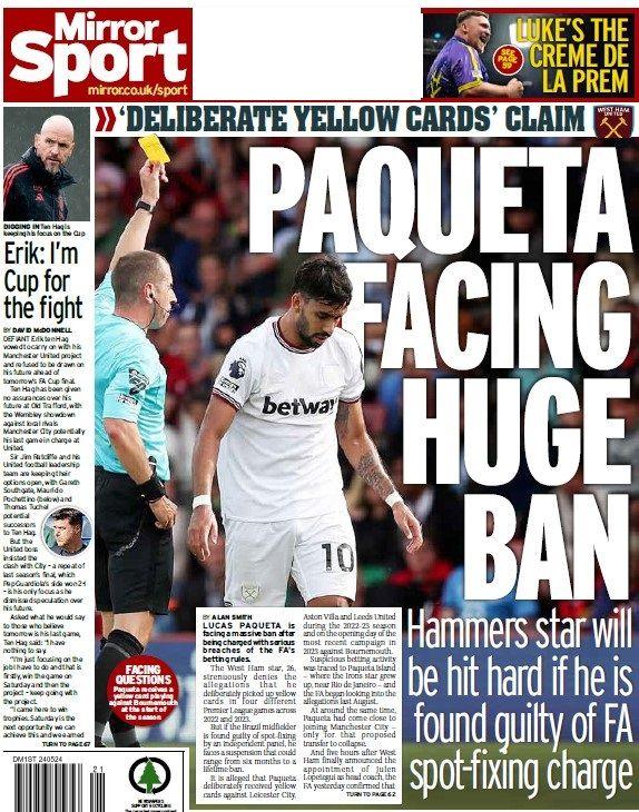 The back page of the Mirror