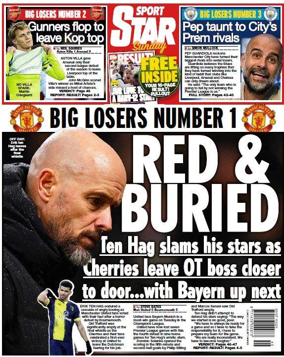 The back page of the Daily Star on Sunday