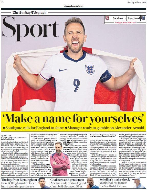 The Sunday Telegraph sport section