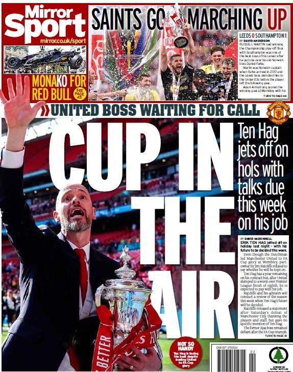 The back page of the Daily Mirror