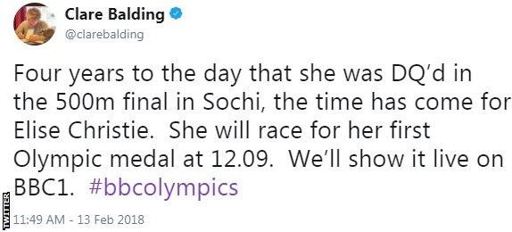 Clare Balding tweet