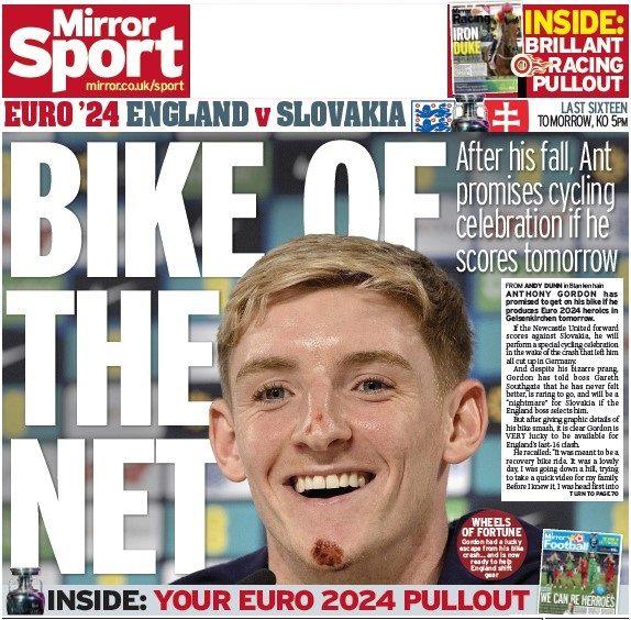 The back page of the Daily Mirror