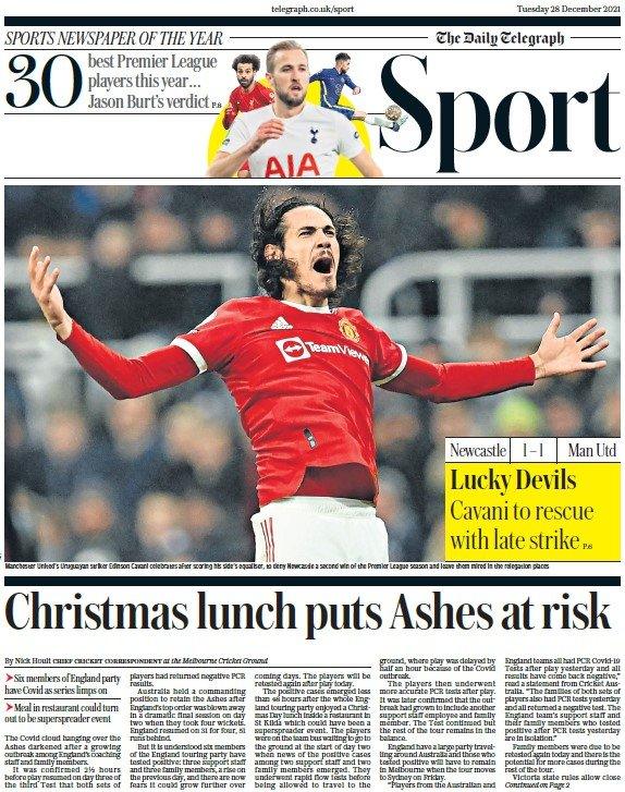 The Daily Telegraph sports section