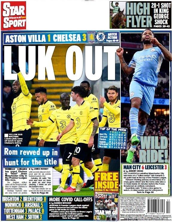 The back page of the Daily Star