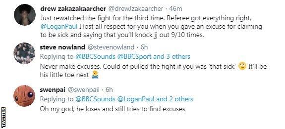 Twitter reaction to KSI v Logan Paul II