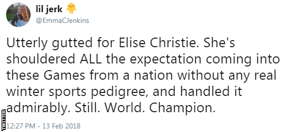 Elise Christie tweet