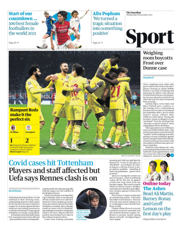 Guardian back page