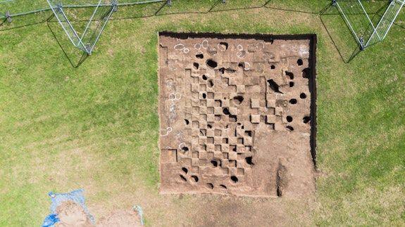 Aerial view of roundhouse