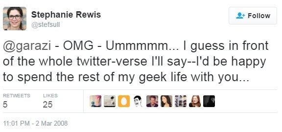 OMG Ummmmm I guess in front of the whole Twitter -verse I'll say - I'd be happy to spend the rest of my geek life with you.