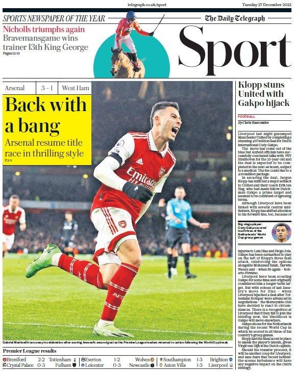The Daily Telegraph sports section