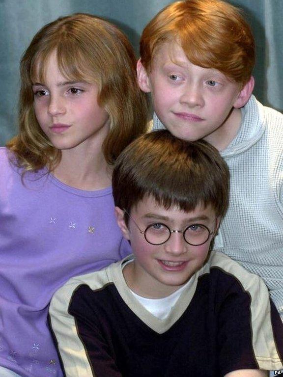 Emma Watson (left), Daniel Radcliffe and Rupert Grint