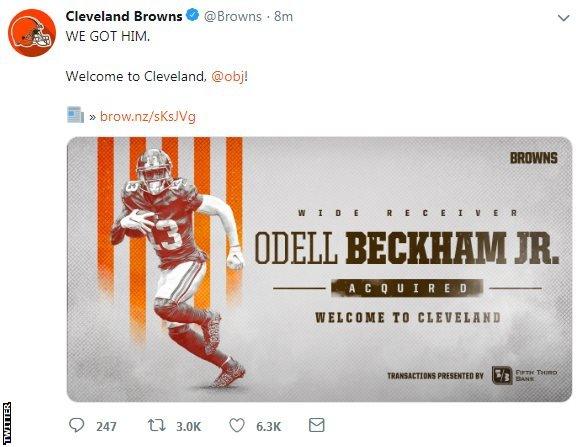 Cleveland Browns tweet